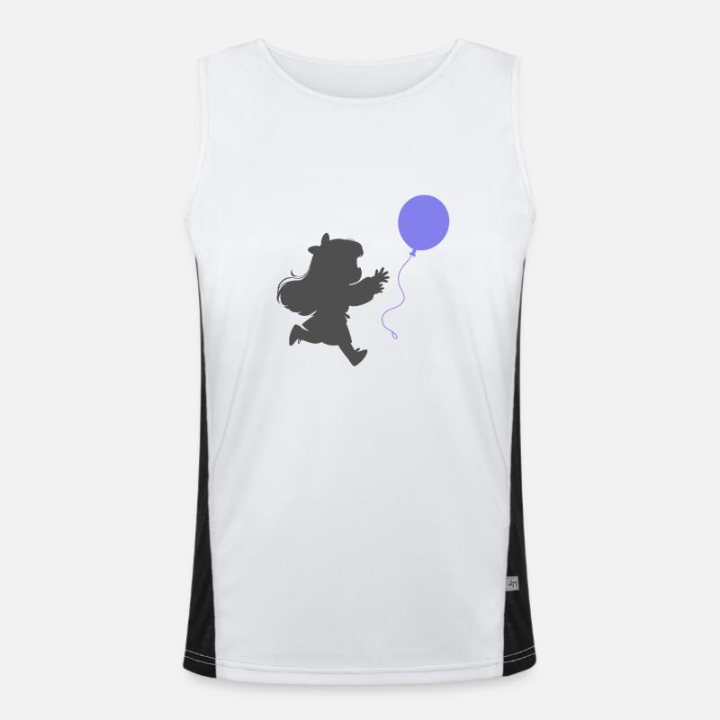 Mädchen mit einem Luftballon Funktionelles Kontrast-Tank Top für Männer 