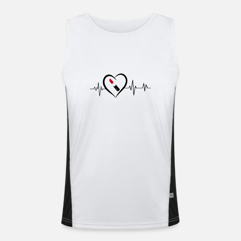 heartbeat lipstick Men's Functional Contrast Tank Top 