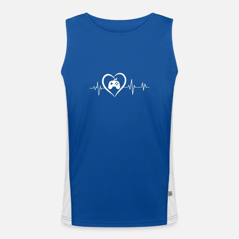 Heartbeat Game Console Men's Functional Contrast Tank Top 