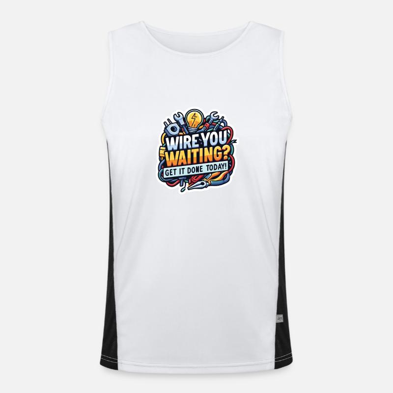 Verdrahten Sie das Warten - Erledigen Sie es noch Funktionelles Kontrast-Tank Top für Männer 
