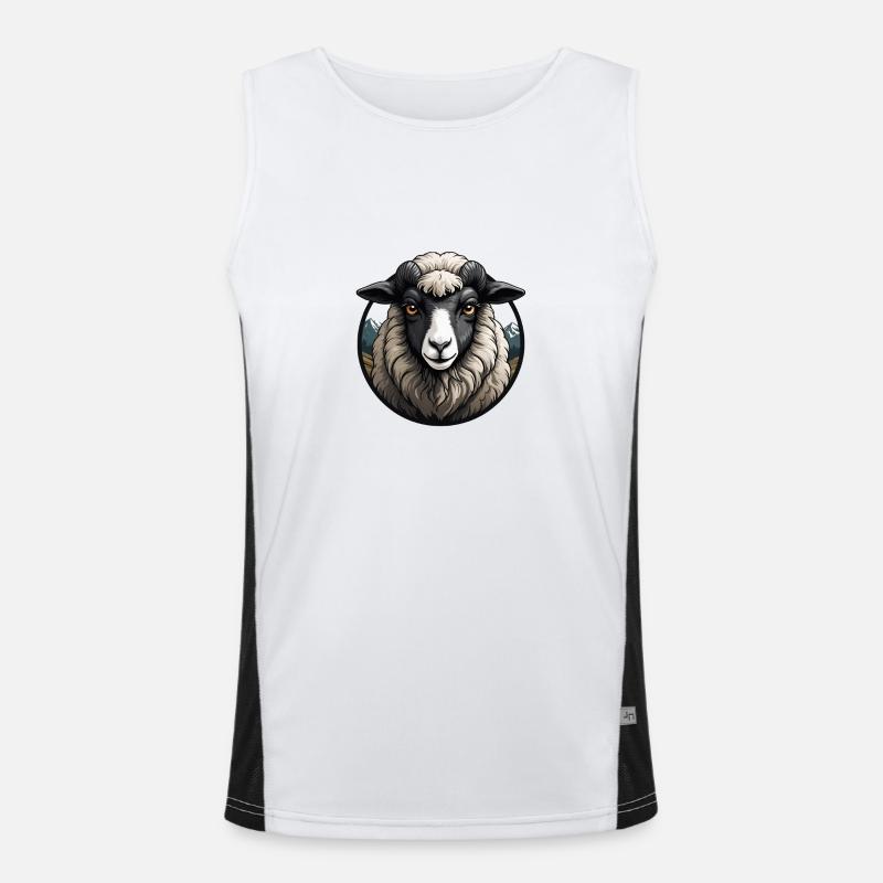 Grimmiges Schaf Funktionelles Kontrast-Tank Top für Männer 