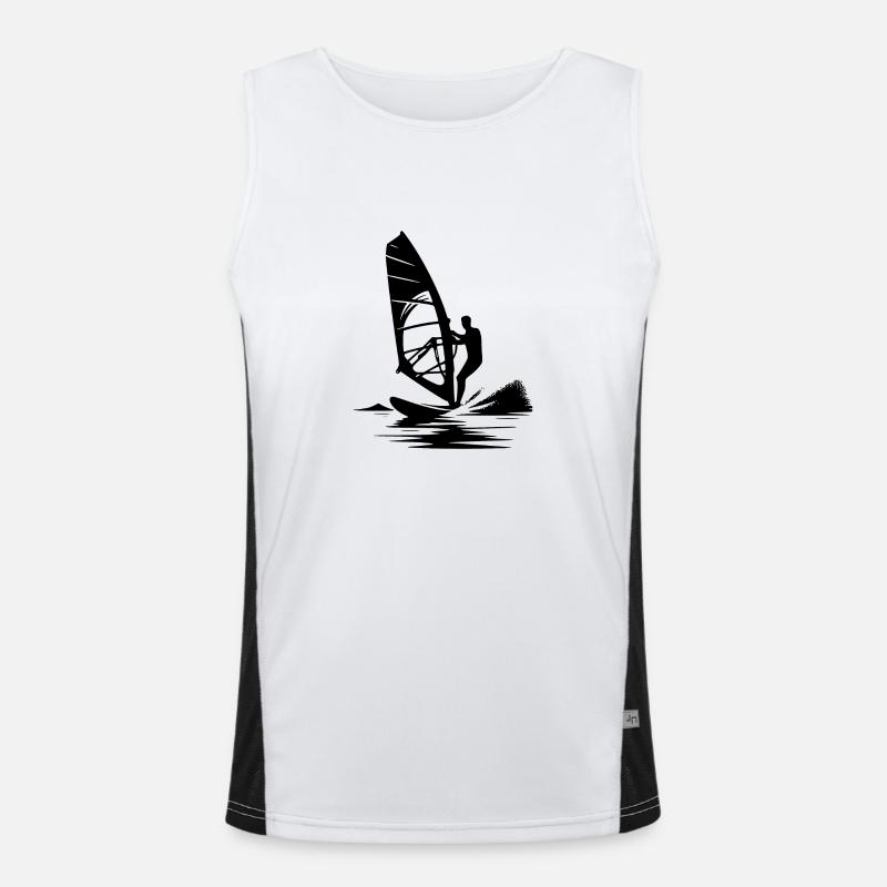 Surftechnik mit Windkraft Wind und Meeresbrise Funktionelles Kontrast-Tank Top für Männer 
