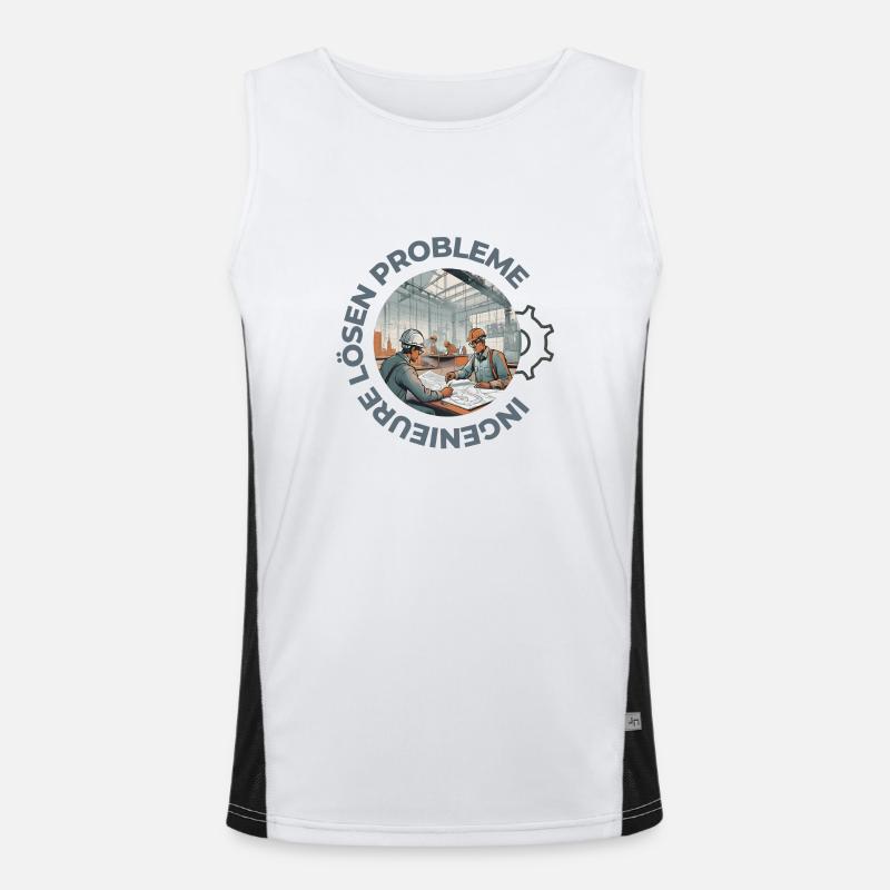 Engineers solve problems - Men's Functional Contrast Tank Top  - white/black