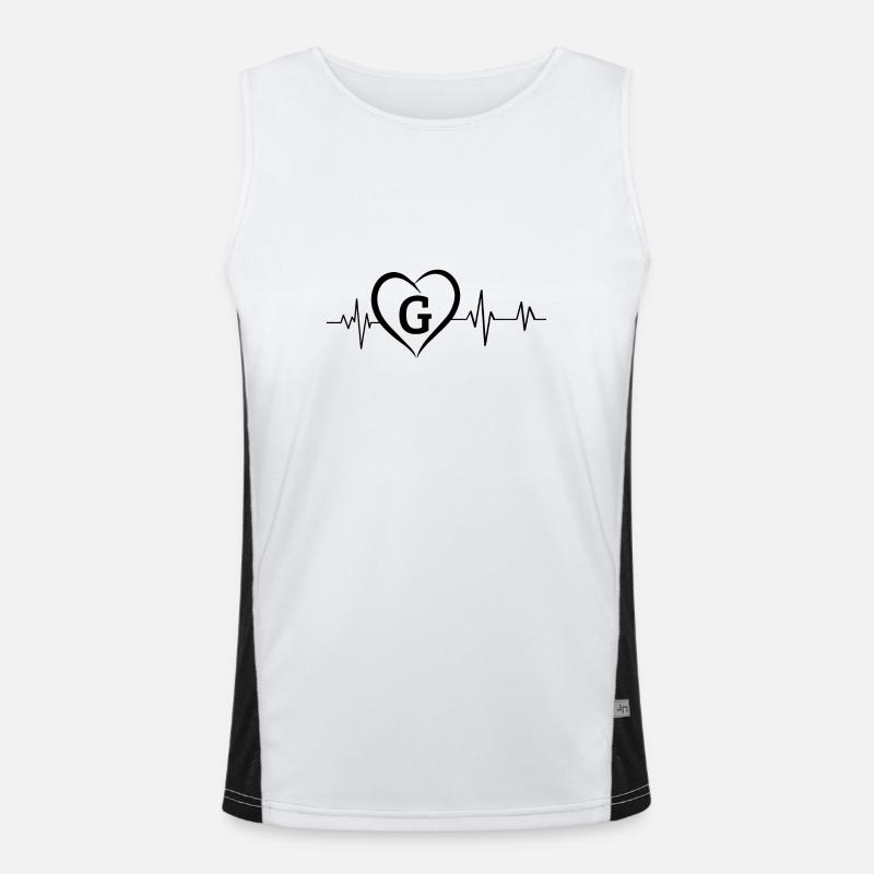Heartbeat Buchstabe G Funktionelles Kontrast-Tank Top für Männer 