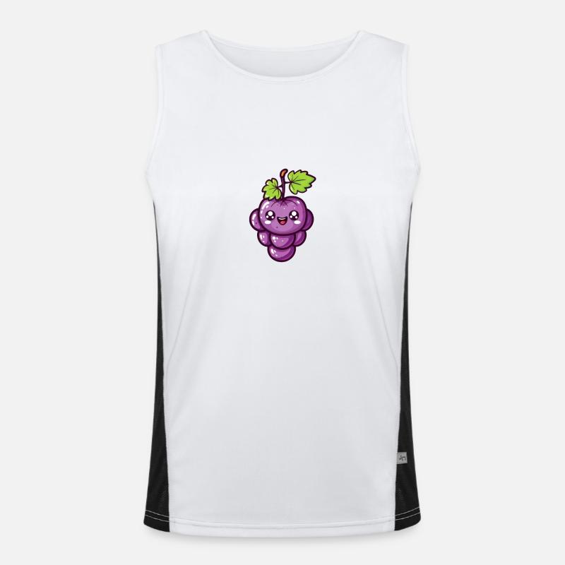 Happy Grape in Violet Cartoon Style Men's Functional Contrast Tank Top 