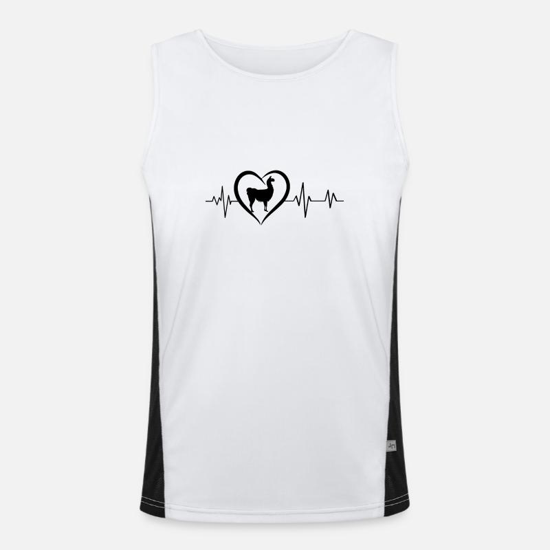 Llama heartbeat Men's Functional Contrast Tank Top 