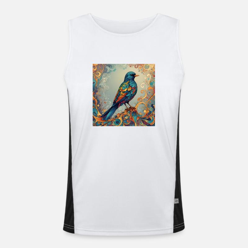 Oiseau coloré rectangulaire Débardeur respirant contrasté Homme 