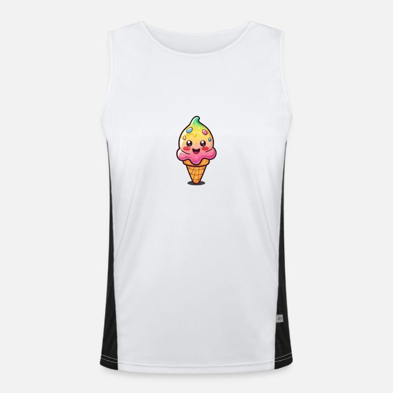 Buntes Eiscreme Design Funktionelles Kontrast-Tank Top für Männer 