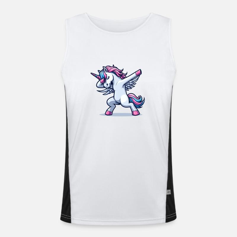 Unicorn Dabbing Einhorn Men's Functional Contrast Tank Top 