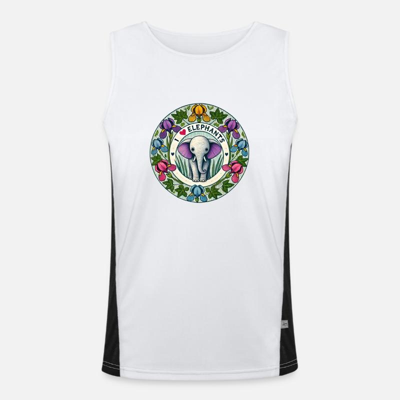 I Love Elephants Men's Functional Contrast Tank Top 