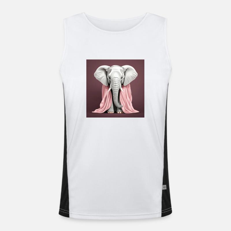 Eléphant avec une couverture rose Débardeur respirant contrasté Homme 
