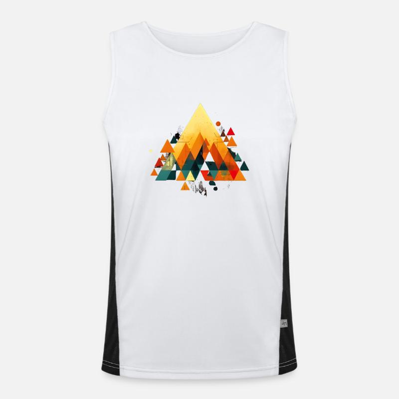 Geometrischer Berg der Farben Funktionelles Kontrast-Tank Top für Männer 