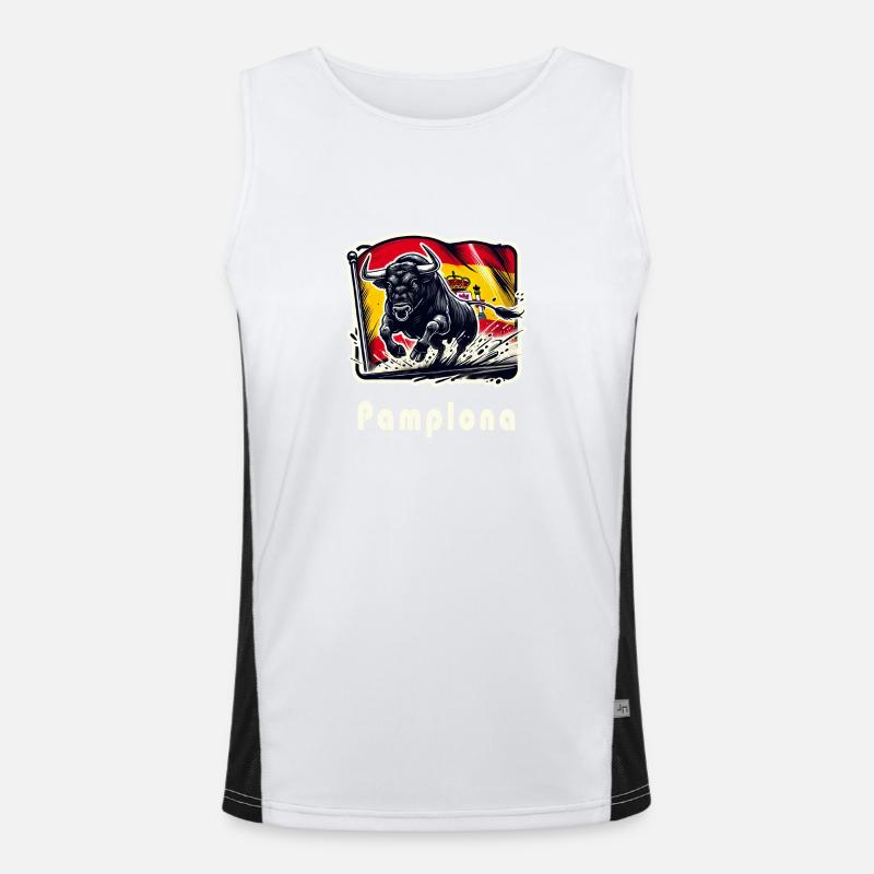 Pamplona Spain Torero España Men's Functional Contrast Tank Top 