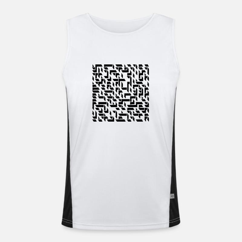 Stylized labyrinth as a shadow Men's Functional Contrast Tank Top 