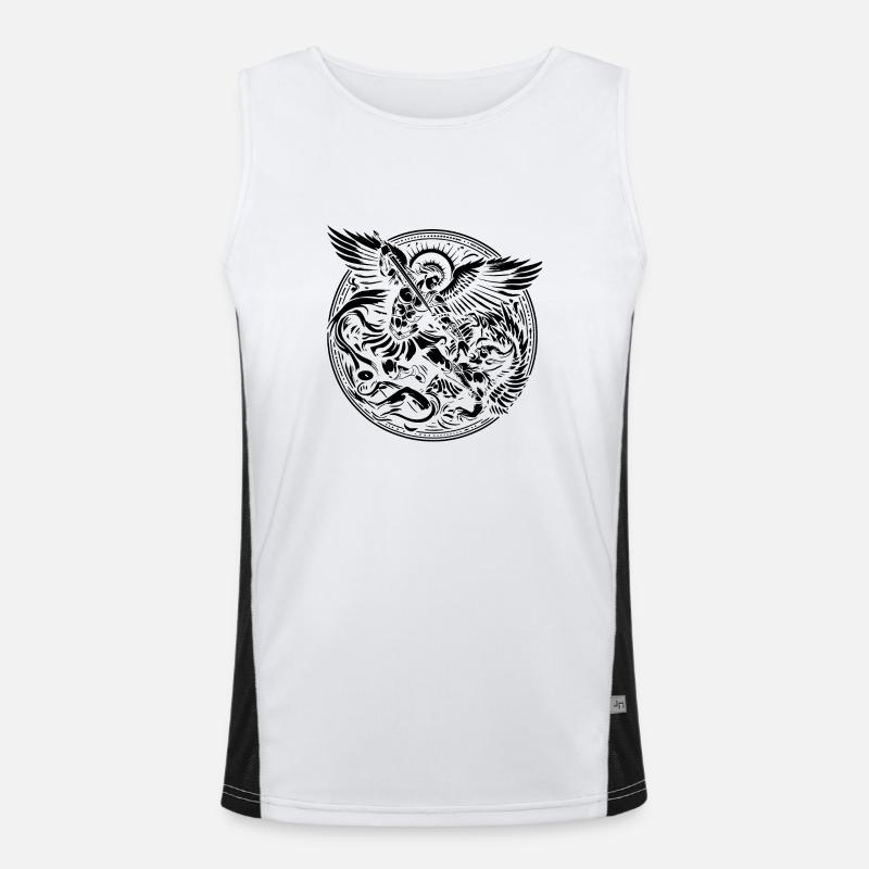Erzengel Heiliger Religion Gott Engel Glaube Michael Funktionelles Kontrast-Tank Top für Männer 