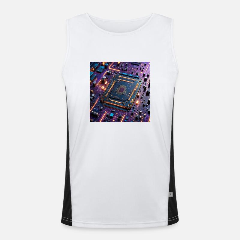 Microchip Colored Funktionelles Kontrast-Tank Top für Männer 
