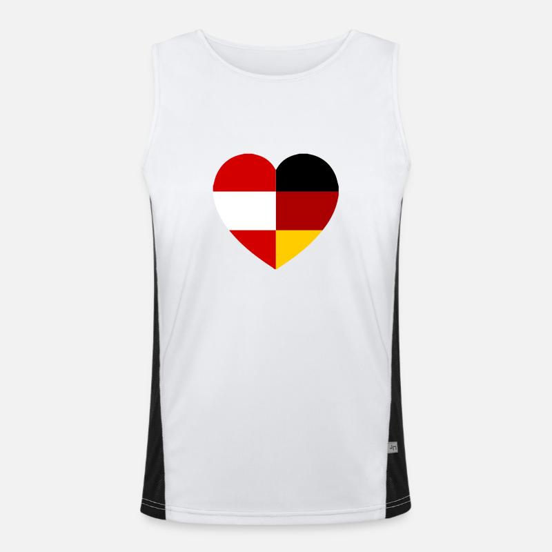 Austria Deutsches Herz Funktionelles Kontrast-Tank Top für Männer 