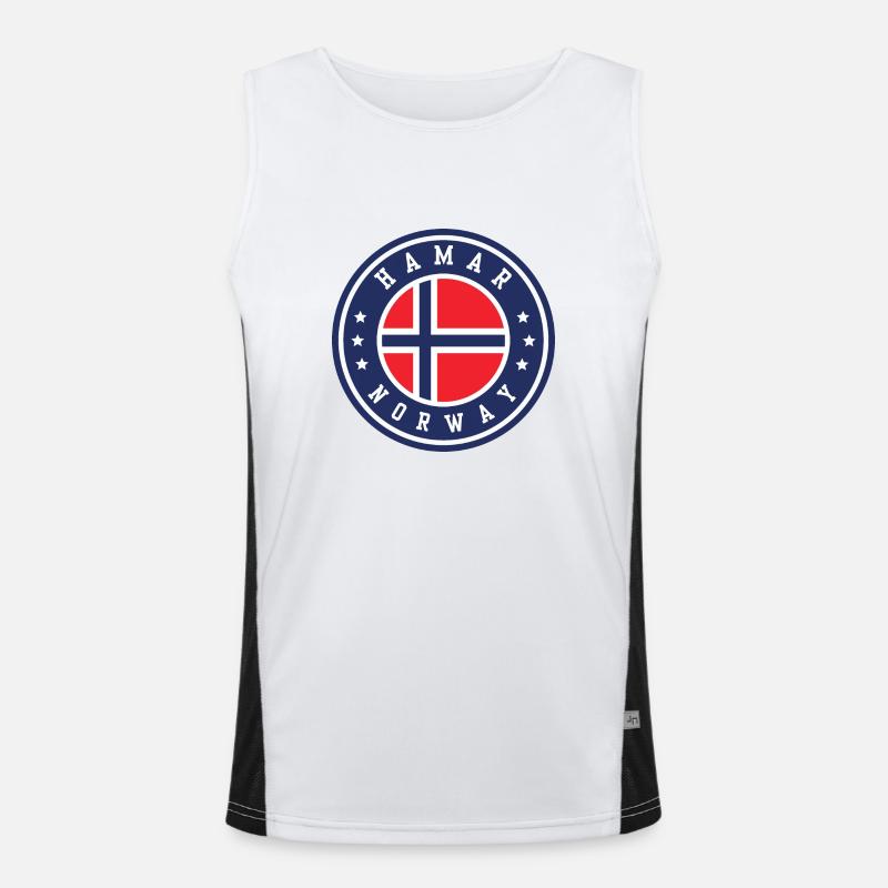Hammar Norwegen Flagge Funktionelles Kontrast-Tank Top für Männer 