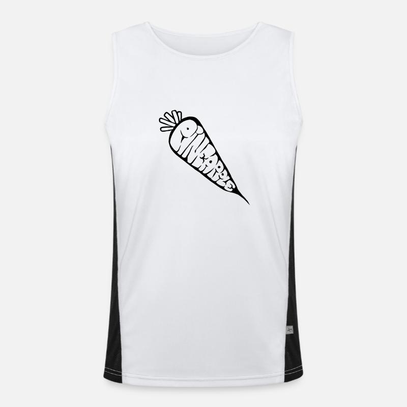 Karotte Ananas Graff (Schablone) Funktionelles Kontrast-Tank Top für Männer 