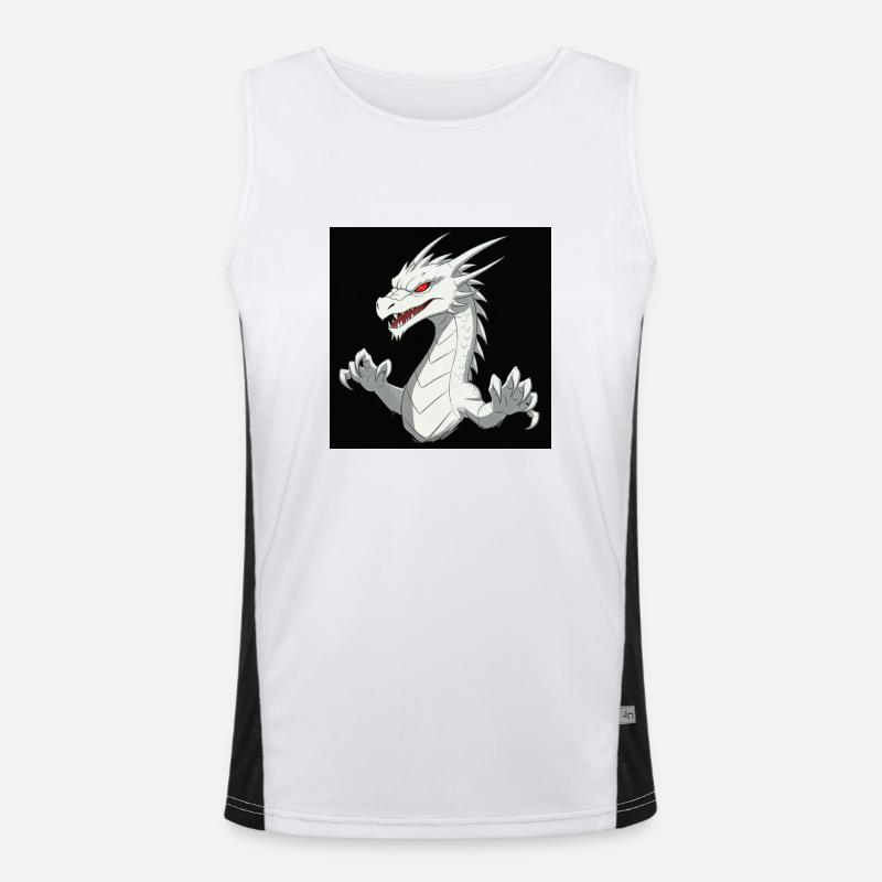 Strahlender weißer Drache Funktionelles Kontrast-Tank Top für Männer 