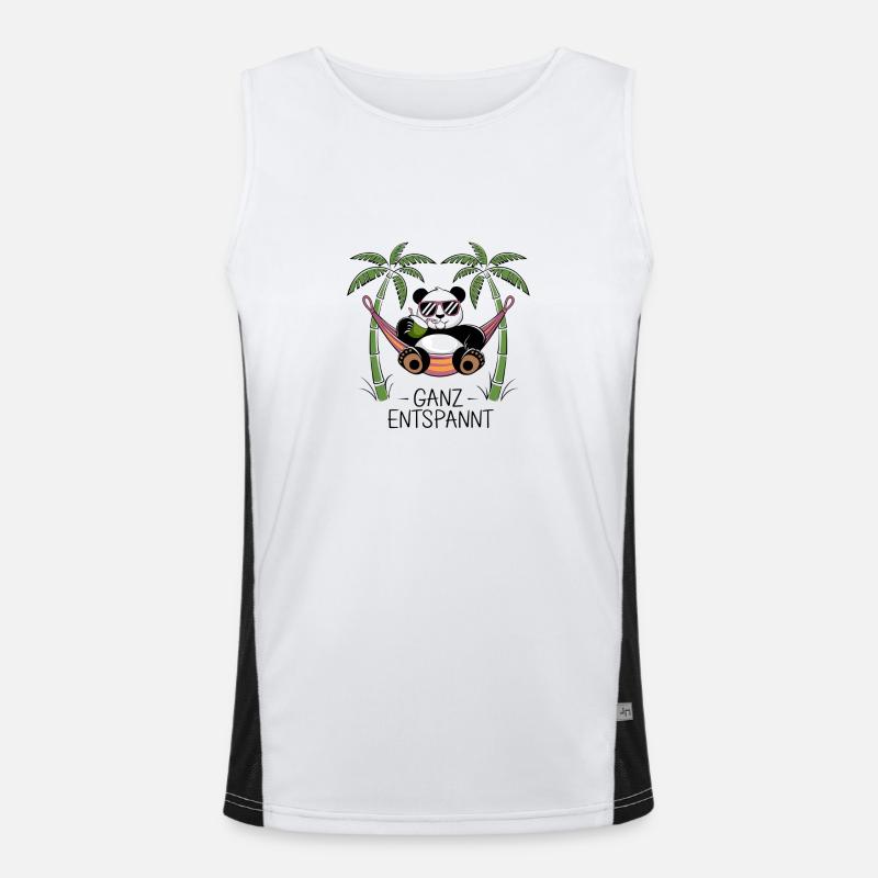Panda - Ganz enspannt Funktionelles Kontrast-Tank Top für Männer 