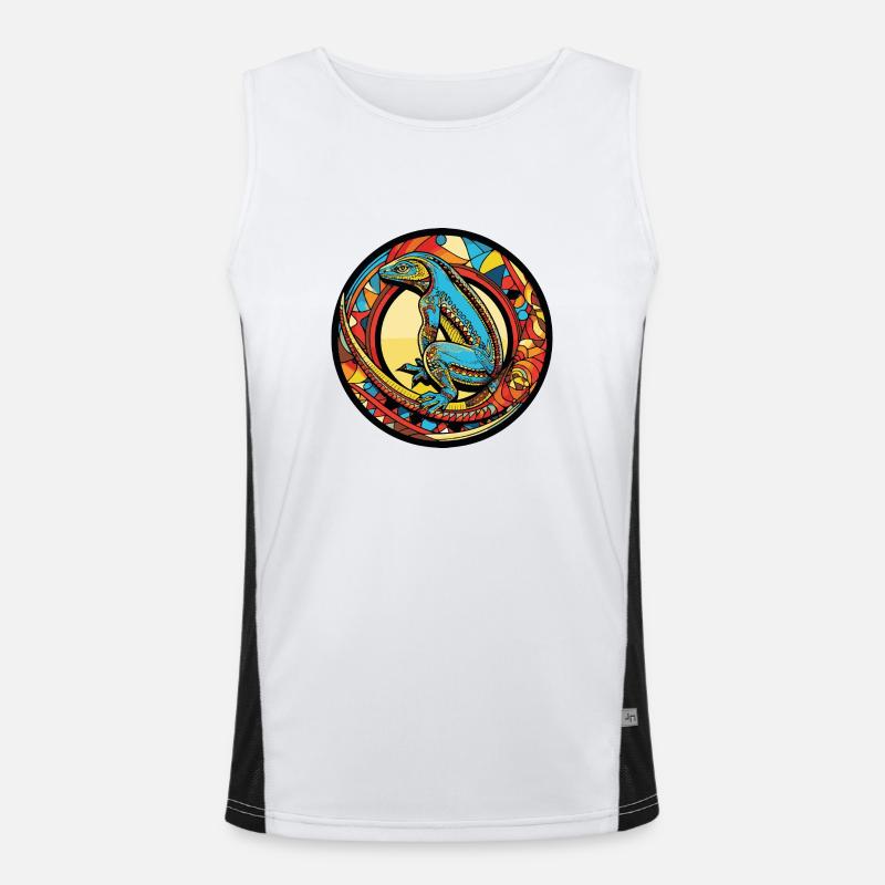 echse comic Funktionelles Kontrast-Tank Top für Männer 