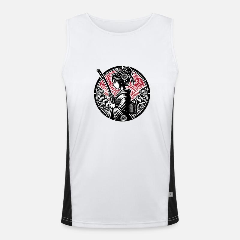 Samurai-Mädchen Funktionelles Kontrast-Tank Top für Männer 