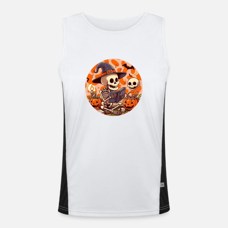 Mr. Bone Spooky Halloween 2 - Men's Functional Contrast Tank Top  - white/black