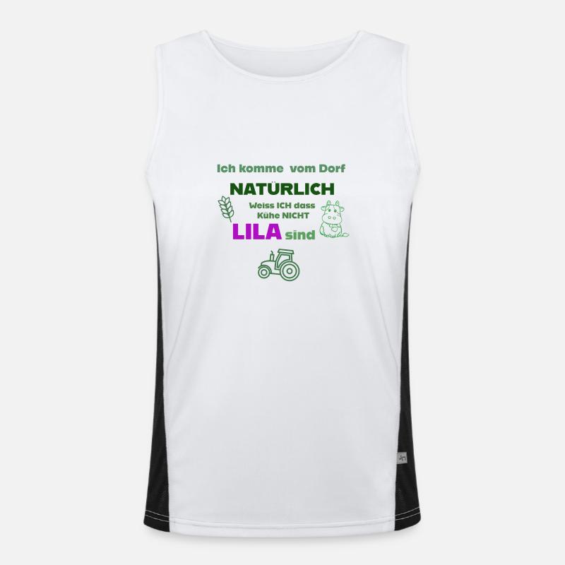 Ich bin ein Dorfkind Funktionelles Kontrast-Tank Top für Männer 