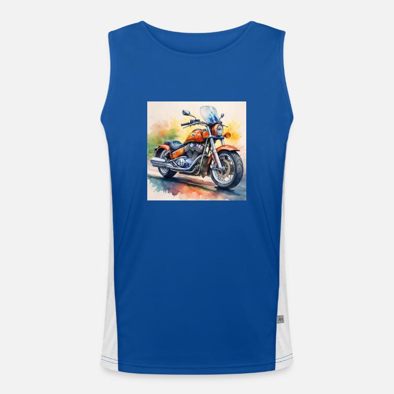 Bold Retro Motorcycle Design Men's Functional Contrast Tank Top 