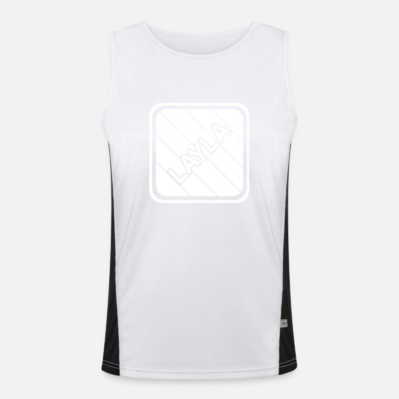 Gift for Layla - Men's Functional Contrast Tank Top - white/black