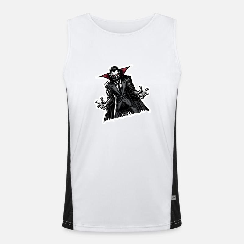Blutsauger schräg Funktionelles Kontrast-Tank Top für Männer 