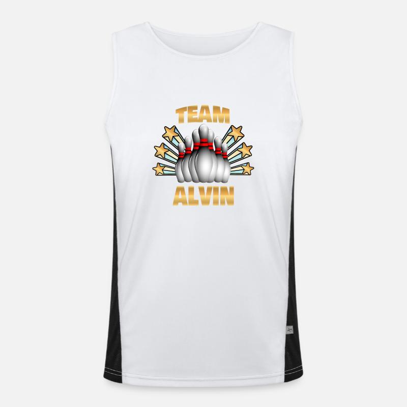 Alvin als Bowling Funktionelles Kontrast-Tank Top für Männer 