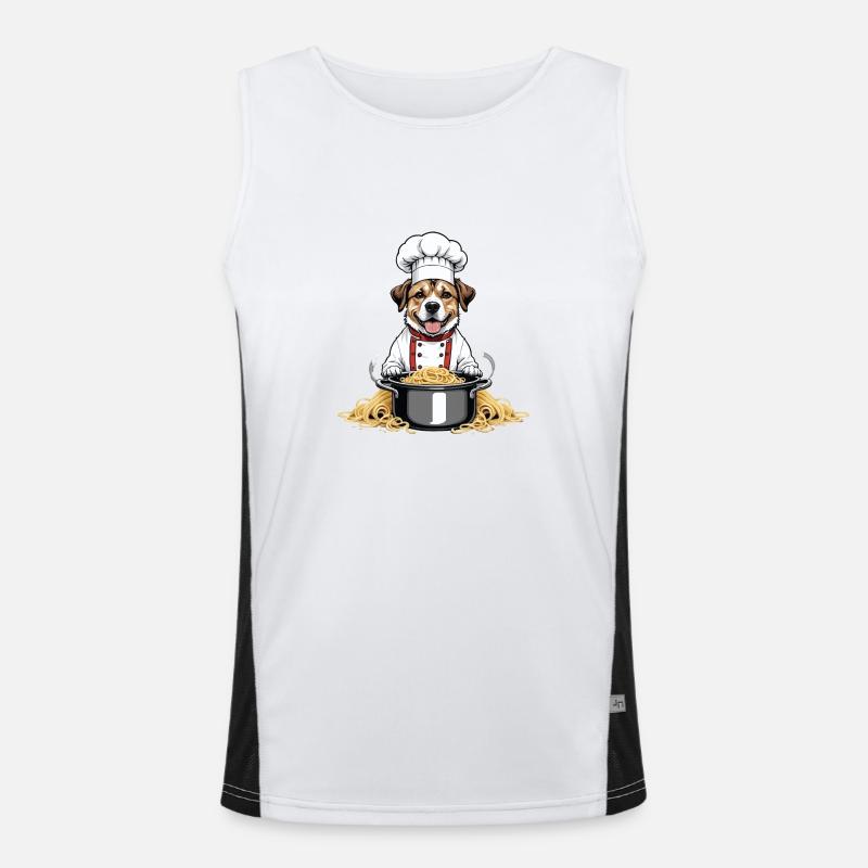Hund Chefkoch Hundefreunde Geschenk Spaghetti Funktionelles Kontrast-Tank Top für Männer 