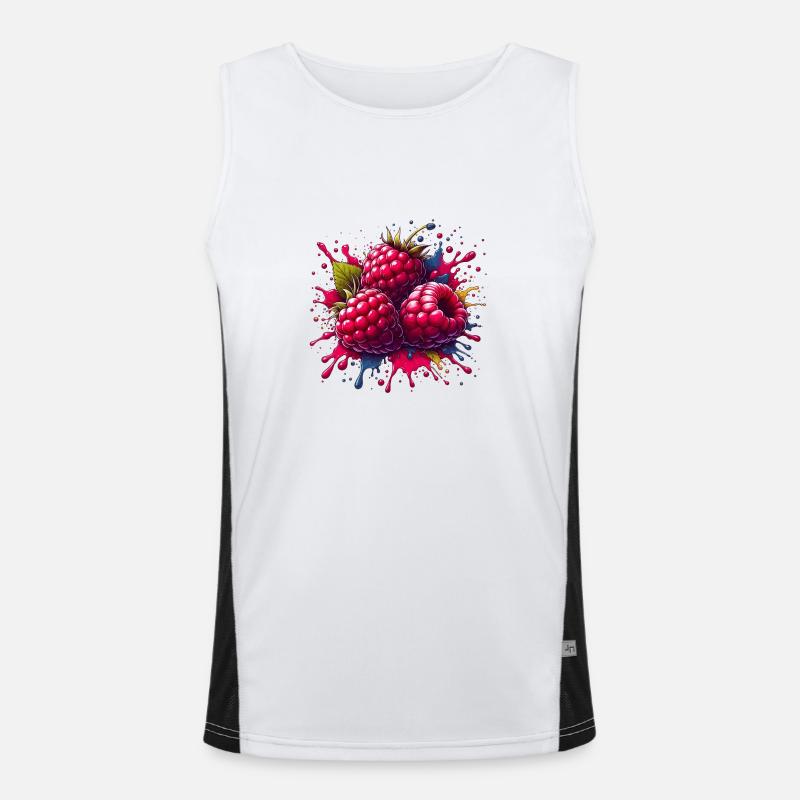Himbeeren-Farbexplosion Funktionelles Kontrast-Tank Top für Männer 