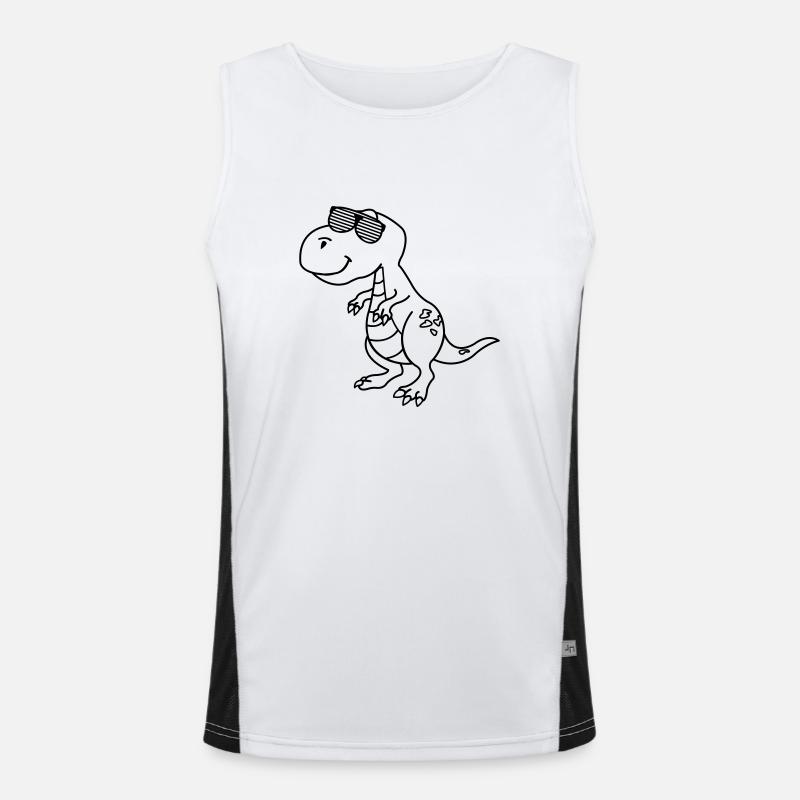 Cool Dinosaur - Men's Functional Contrast Tank Top  - white/black