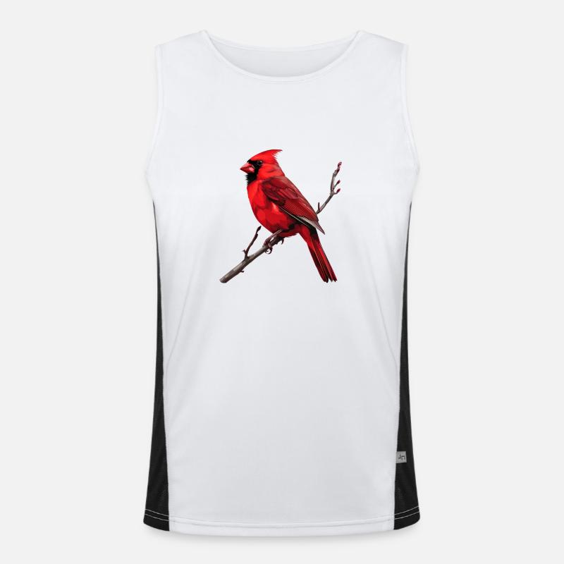 Red Cardinal Vogel Men's Functional Contrast Tank Top 