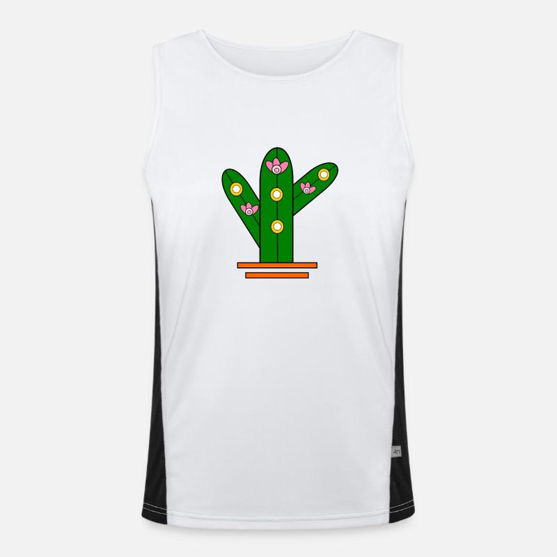Glowing cactus Funktionelles Kontrast-Tank Top für Männer 