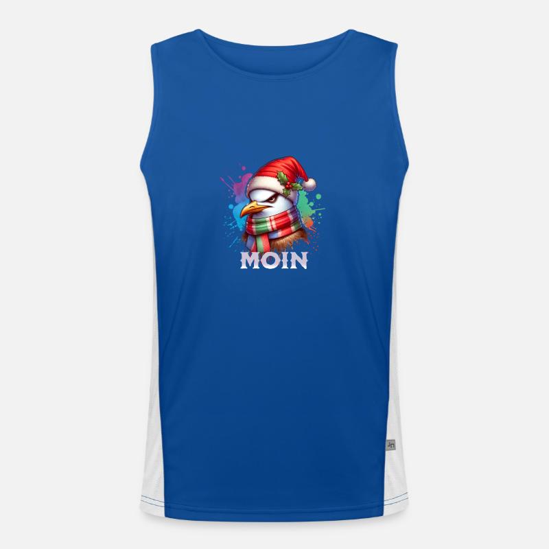 Moin Möwe Weihnachten Funktionelles Kontrast-Tank Top für Männer 