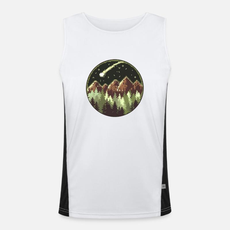 Pixel-Wald Funktionelles Kontrast-Tank Top für Männer 