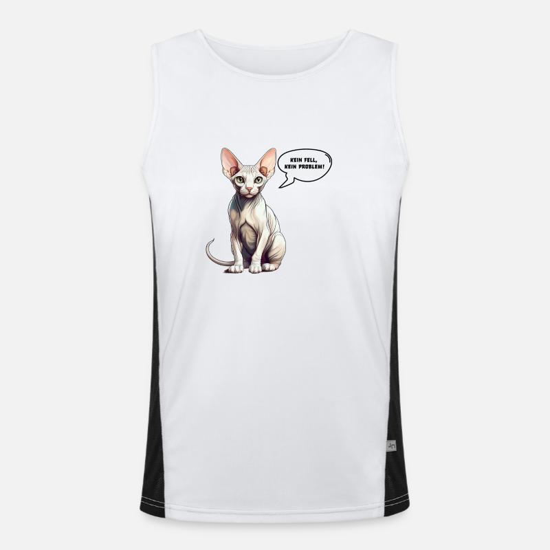 Sphynx Cat No Fur, No Problem Men's Functional Contrast Tank Top 