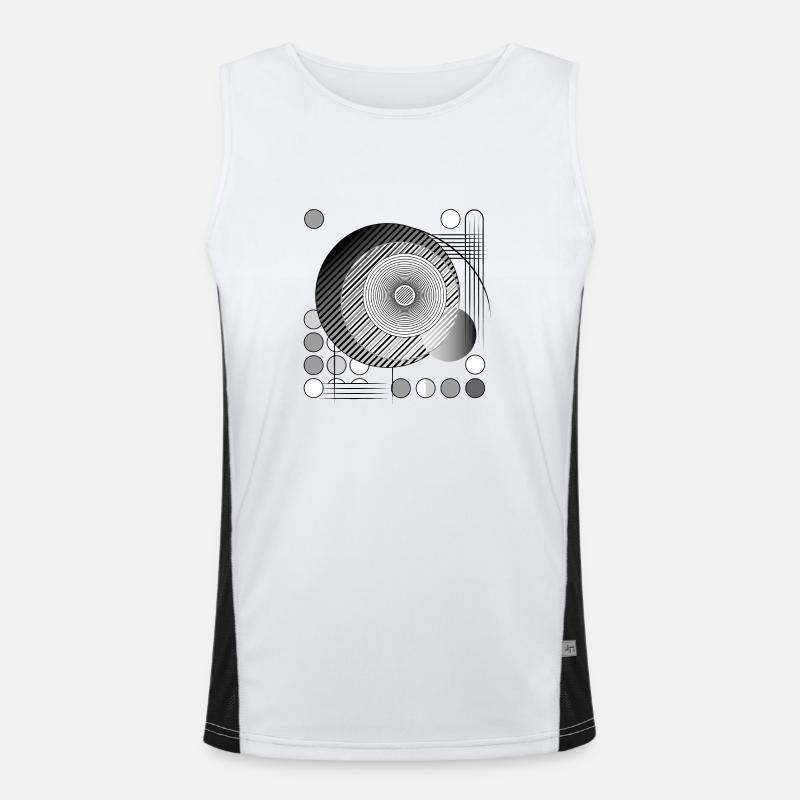 Threads of Perception Design - Men's Functional Contrast Tank Top  - white/black