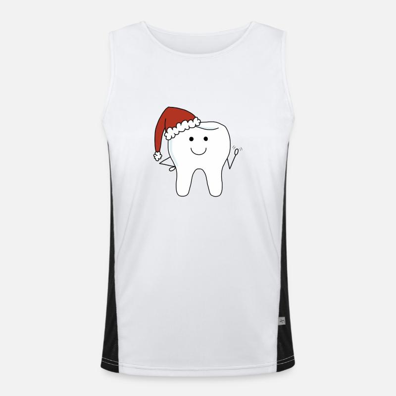 Weihnachtszahn Funktionelles Kontrast-Tank Top für Männer 