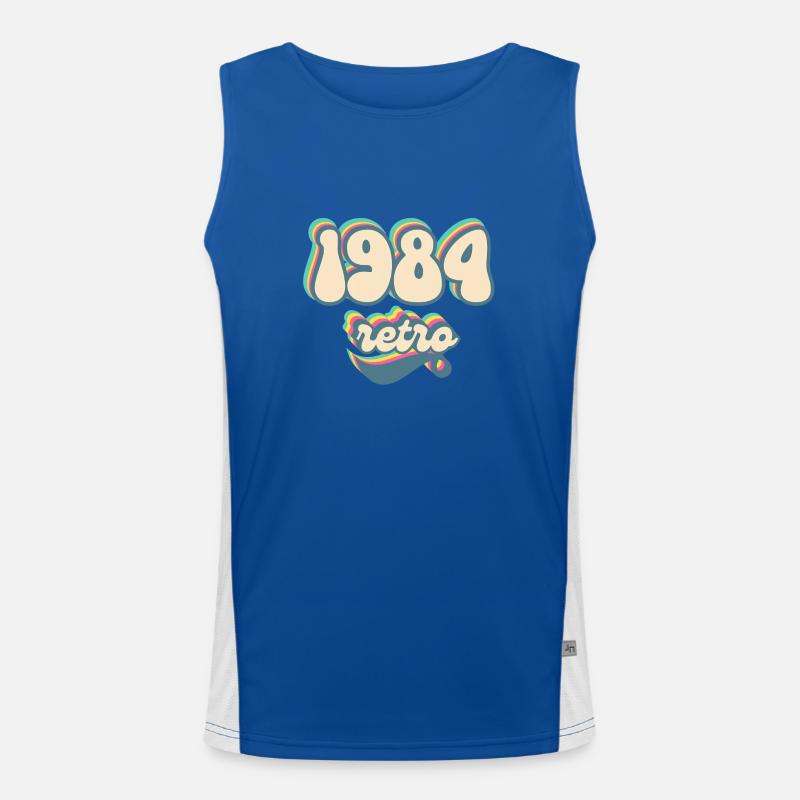 1984 Retro Geschenkidee Funktionelles Kontrast-Tank Top für Männer 