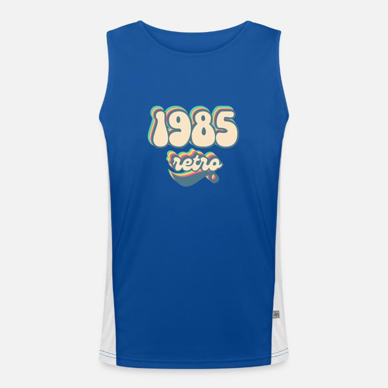 1985 Retro Gift Idea Men's Functional Contrast Tank Top 