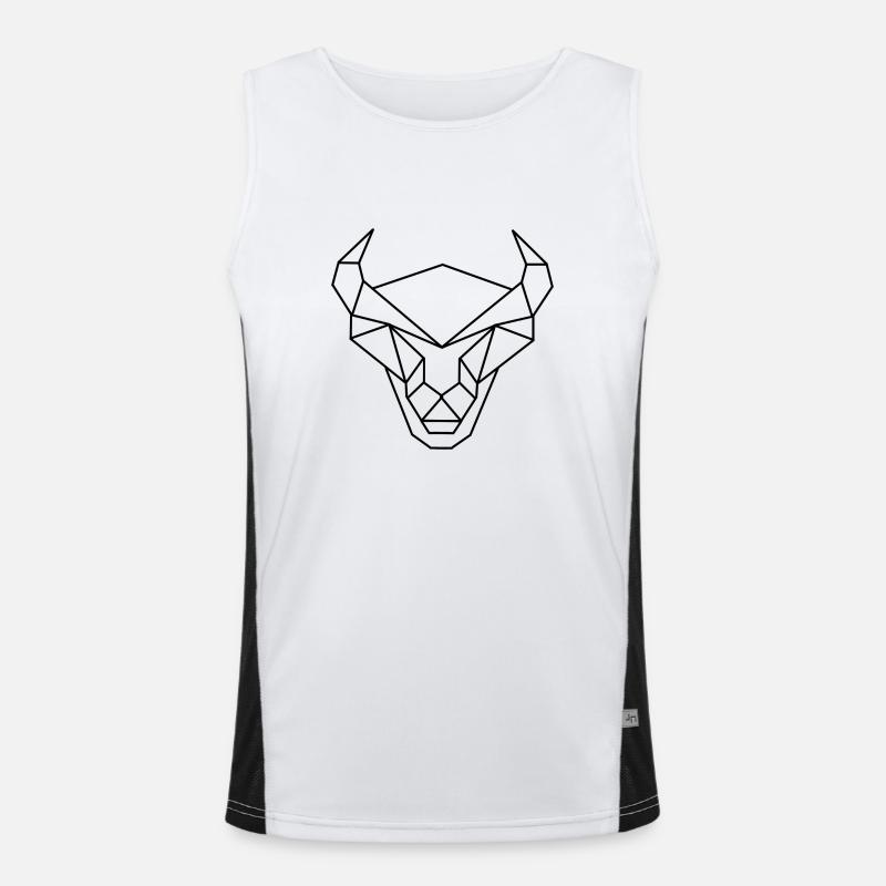 Bull - Men's Functional Contrast Tank Top  - white/black