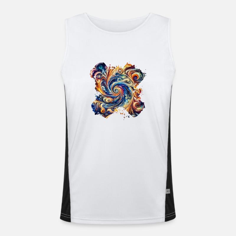 Tourbillon abstrait vibrant Débardeur respirant contrasté Homme 