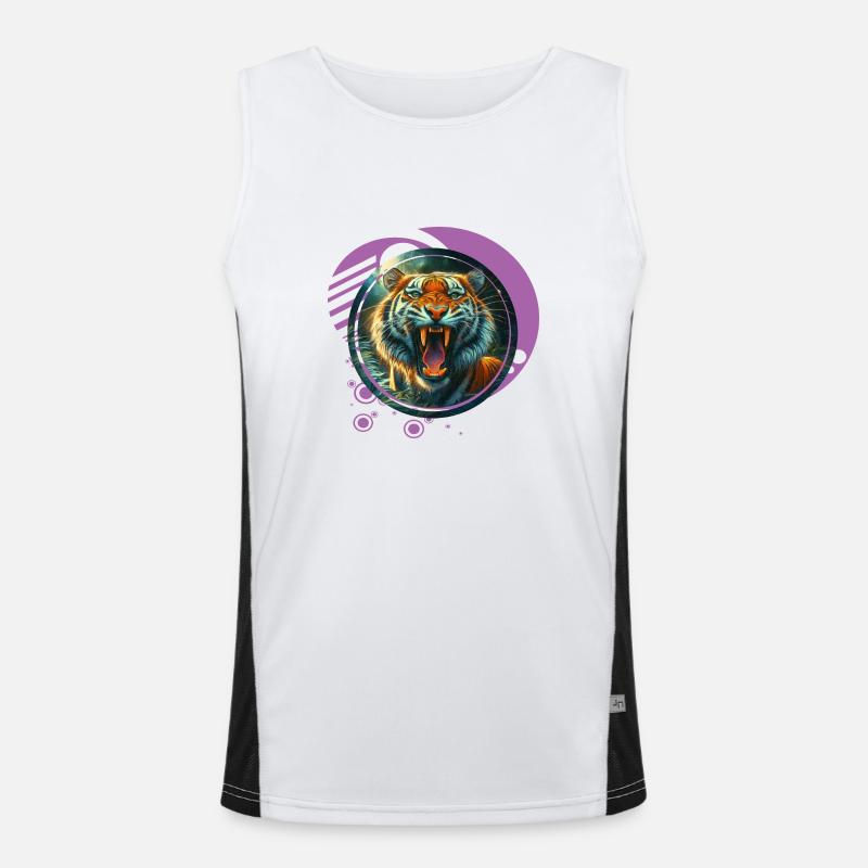 Brüllender Tiger Funktionelles Kontrast-Tank Top für Männer 