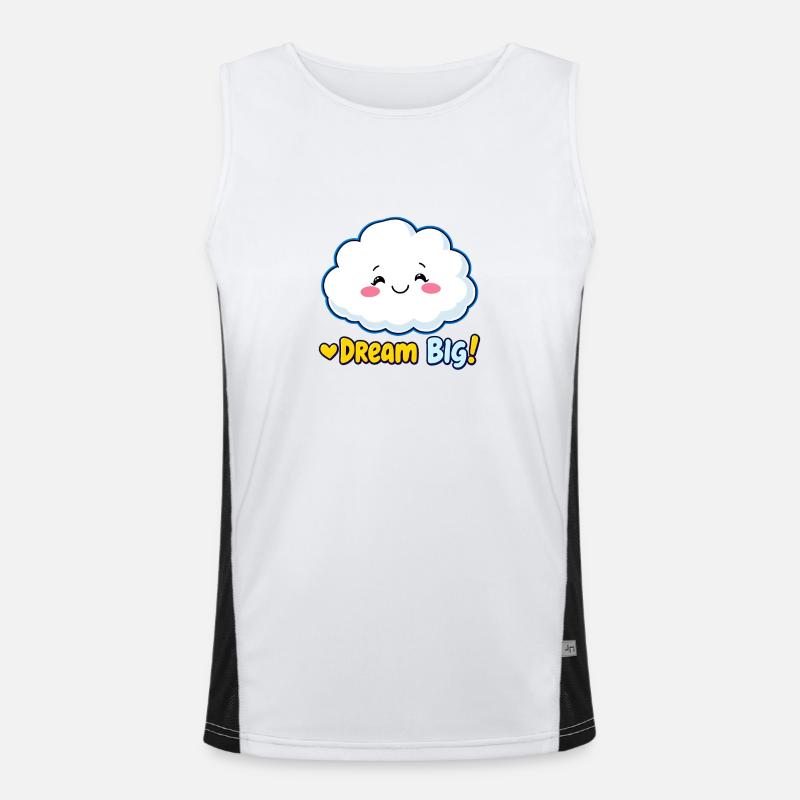 Dream Big Cloud Cute Design Men's Functional Contrast Tank Top 