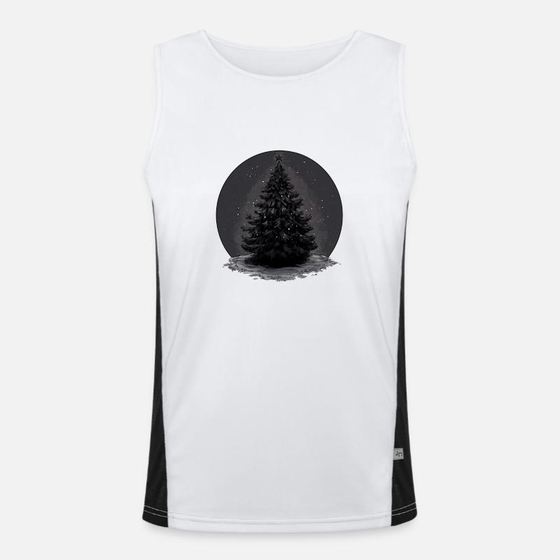 Dark Winter Magic: The Mysterious Tree Men's Functional Contrast Tank Top 